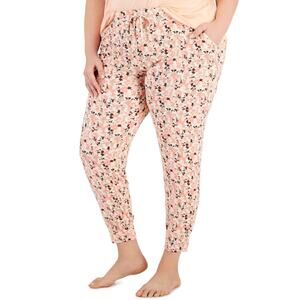 Alfani Plus Size Printed Jogger Pajama Pants Peach Sorbet XXL NWT